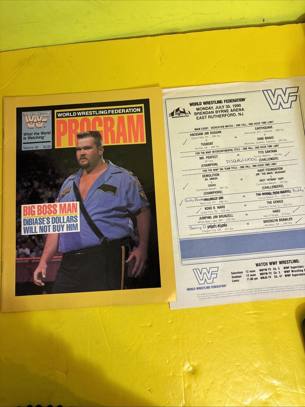 Big Bossman WWF Wrestling Program 1990 Volume 181 Hulk Hogan Ultimate Warrior